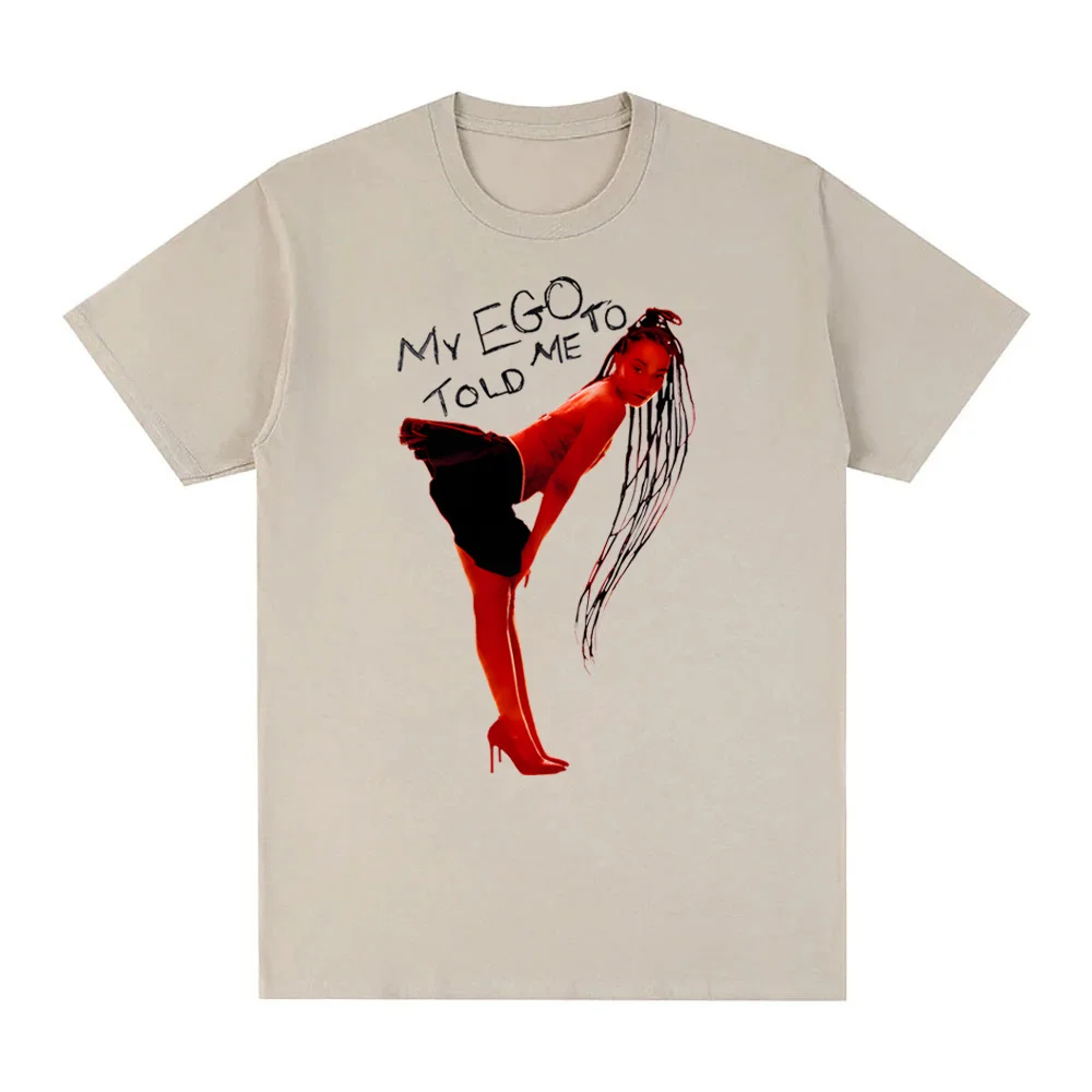 'MY EGO أخبرني إلى' تي شيرت أبيض متلاشى 2025NEW Leigh-Anne Pinnock 100% ملابس علوية من القطن تي شيرت هيب هوب صيفي عالي الجودة