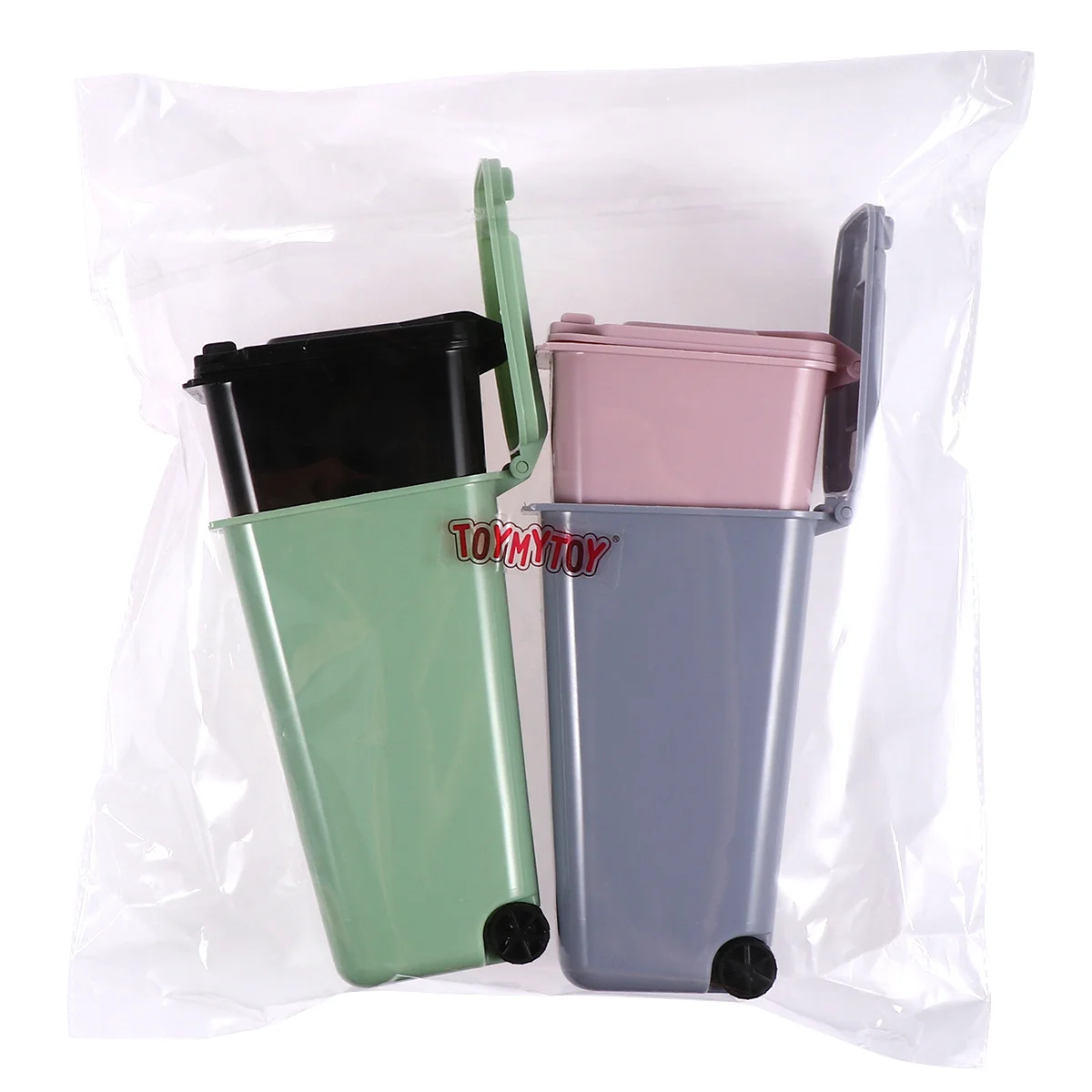 

4Pcs Mini Curbside Trash Can Desktop Waste Bin Colorful Small Trash Organizer Table Garbage Can Compact Holder