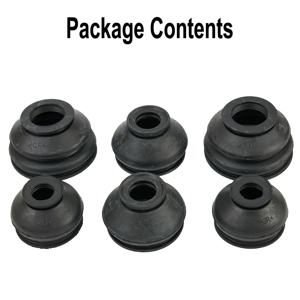 6pcs Ball Joint Dust Boot Covers Set Car Suspension Steering High Quality Rubber Part Replacement Tie Rod End Tool Accessory