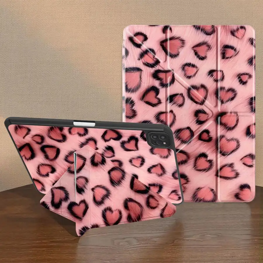 Glitter Butterfly Leopard With Pen Slot Cover Tablet Case For iPad 9th Pro M4 13 2025 2026 Air 8 M2 M3 3 10th Gen Mini 7 6 5