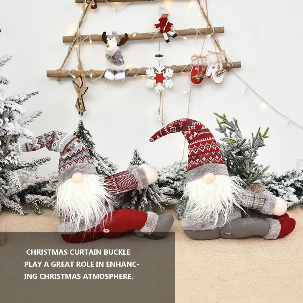 

2Pcs Christmas Decorations Charming Holiday Curtain Fasteners Strong Metal Clip Xmas Decor for Home Office Shop Winter