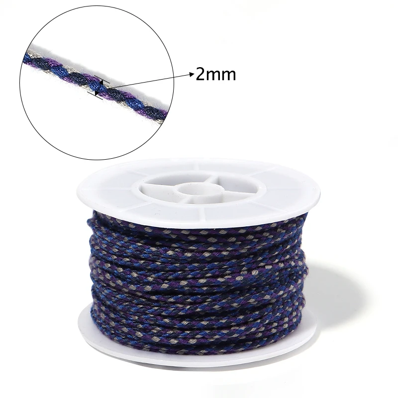 25M/Roll Colorful Cotton Thread  Rope Four-Strand Braided Twist Cord for Jewelry Making DIY Bracelet Decoration Lanyard Supplies