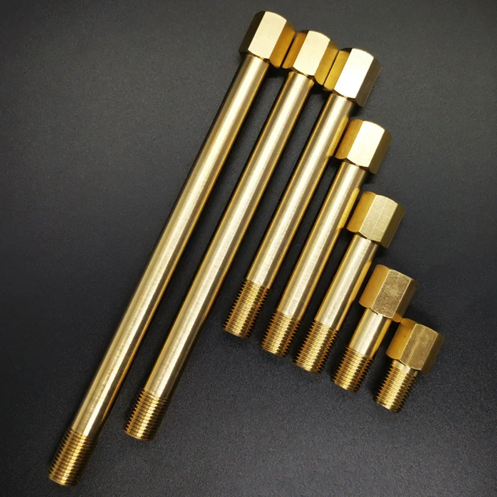 35 50 75 100 -250mm Length 1/8" 1/4" 3/8" BSP Female To Male Brass Connector Pipe Fitting Long Nipple Rod Coupler Water Gas Oil