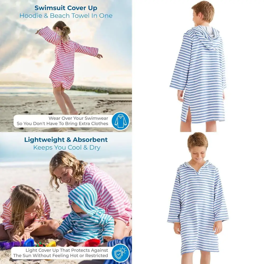 

Детское полотенце с капюшоном - легкое хлопковое пончо, пляжная накидка для плавания, для ванны и дома, для детей 2-5 лет