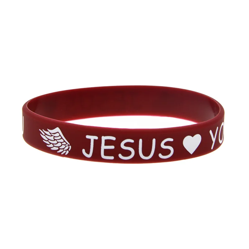 1 PC mélange jésus Bracelets en Silicone verset de la Bible Bracelets en caoutchouc tout est possible pour un qui croire