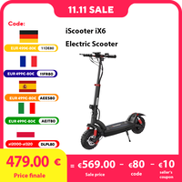 iScooter iX6 Electric Scooter 1000W Rear Motor 45km/h Max Speed 48V 17.5Ah Battery 11''  Off-road Tires Escooter 60km Range