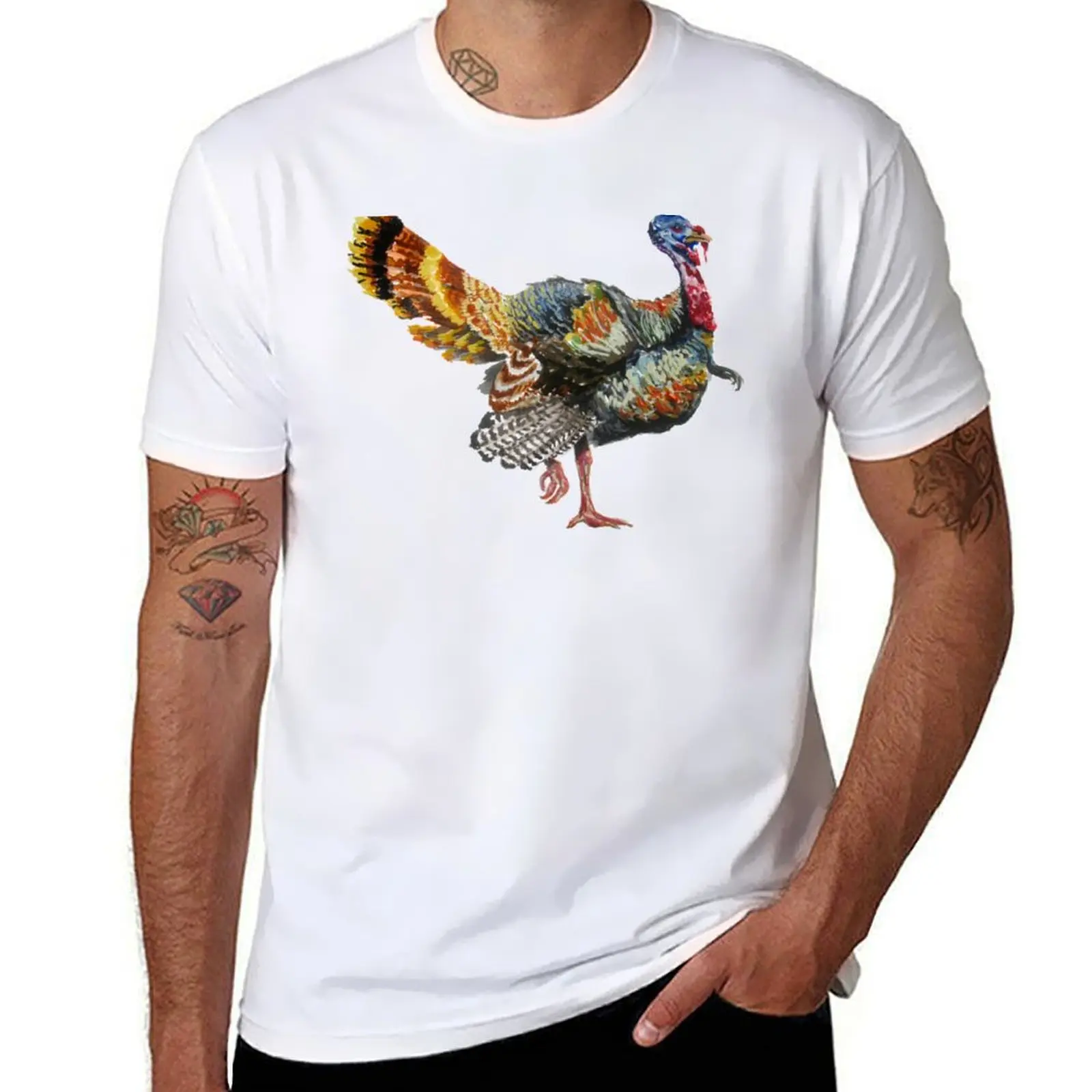 

Turkey Plumage T-Shirt Functional Casual Short Sleeve Tee