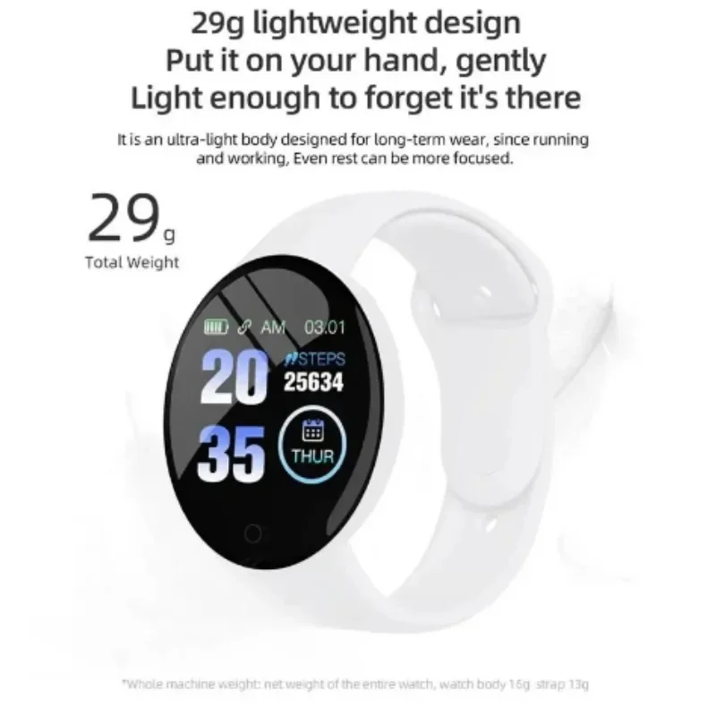 Round Digital Smart Sport Watch for Men and Women, LED, Electronic, Bluetooth, Wrist Watch for Kids, Hours, Dropshipping