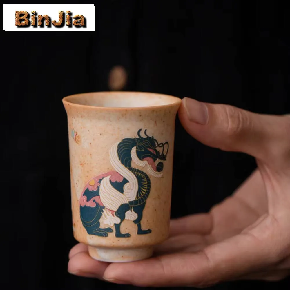 

80 мл Дуньхуан культурная креативная чайная чашка высокого класса керамический запах ароматная китайская кофейная кружка бытовой кунг-фу чайный сервиз подарок