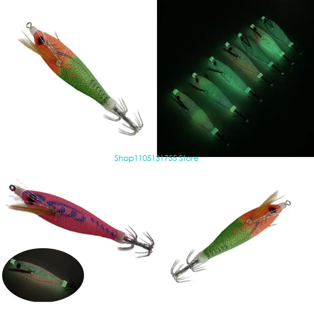 

K0EF Professional Soft Fishing Lures Shrimp Hook Artificial Glow Cuttlefish Hooks