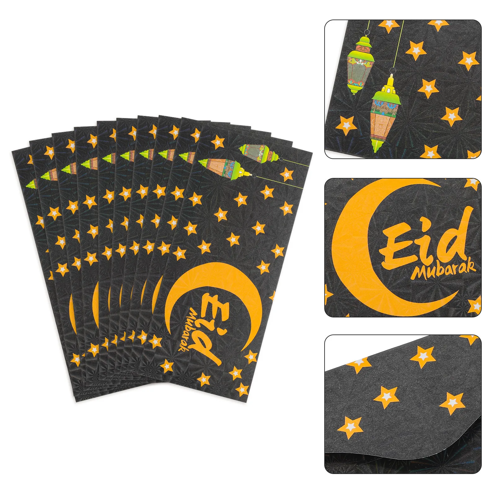 

Набор из 12 элегантных конвертов для исламских праздников: держатели для денег с премиальным узором для празднования Ид-фитр и открыток