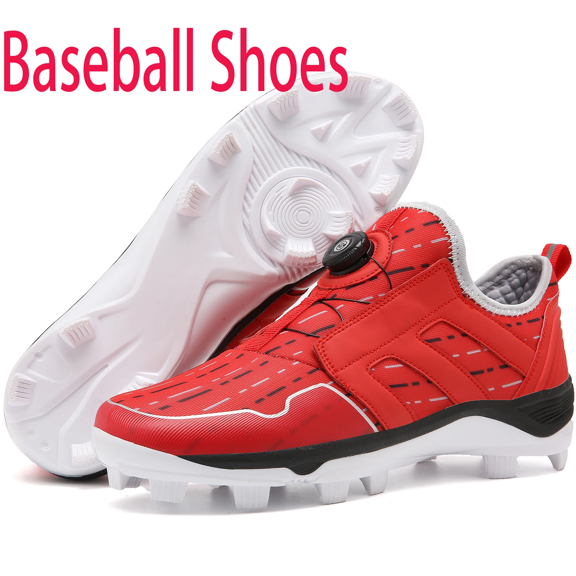 Men\'s Baseball Shoes Training Long Spikes Softball Shoes Non-slip Cleats And Turf Softball Sneakers Beginners Baseball Sneakers