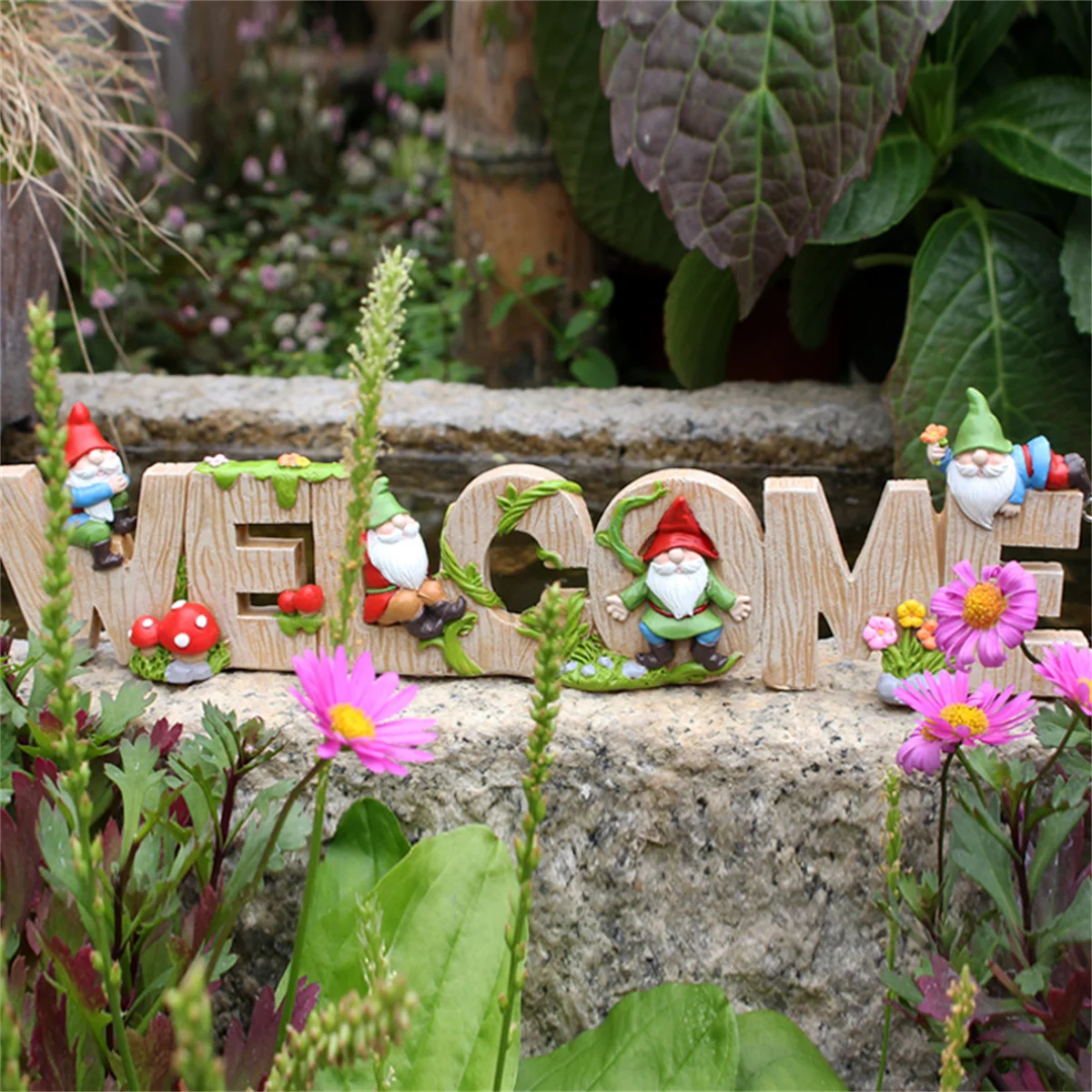 1 Welcome Brand Resin Craft, Welcome Brand Dwarf Home Decoration Brand, Christmas Welcome Brand, Courtyard Garden Decoration Bra