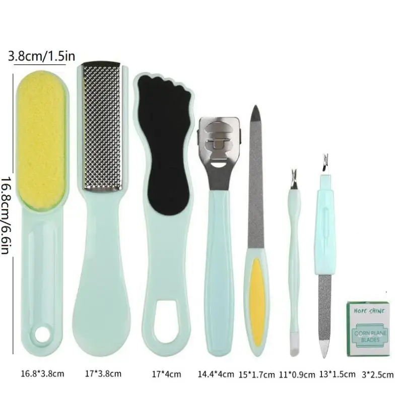8 teile/satz Pediküre Kit Edelstahl Fußpflege Werkzeuge Kallus Entferner Schaber Pediküre Raspel Werkzeuge Maniküre Nägel