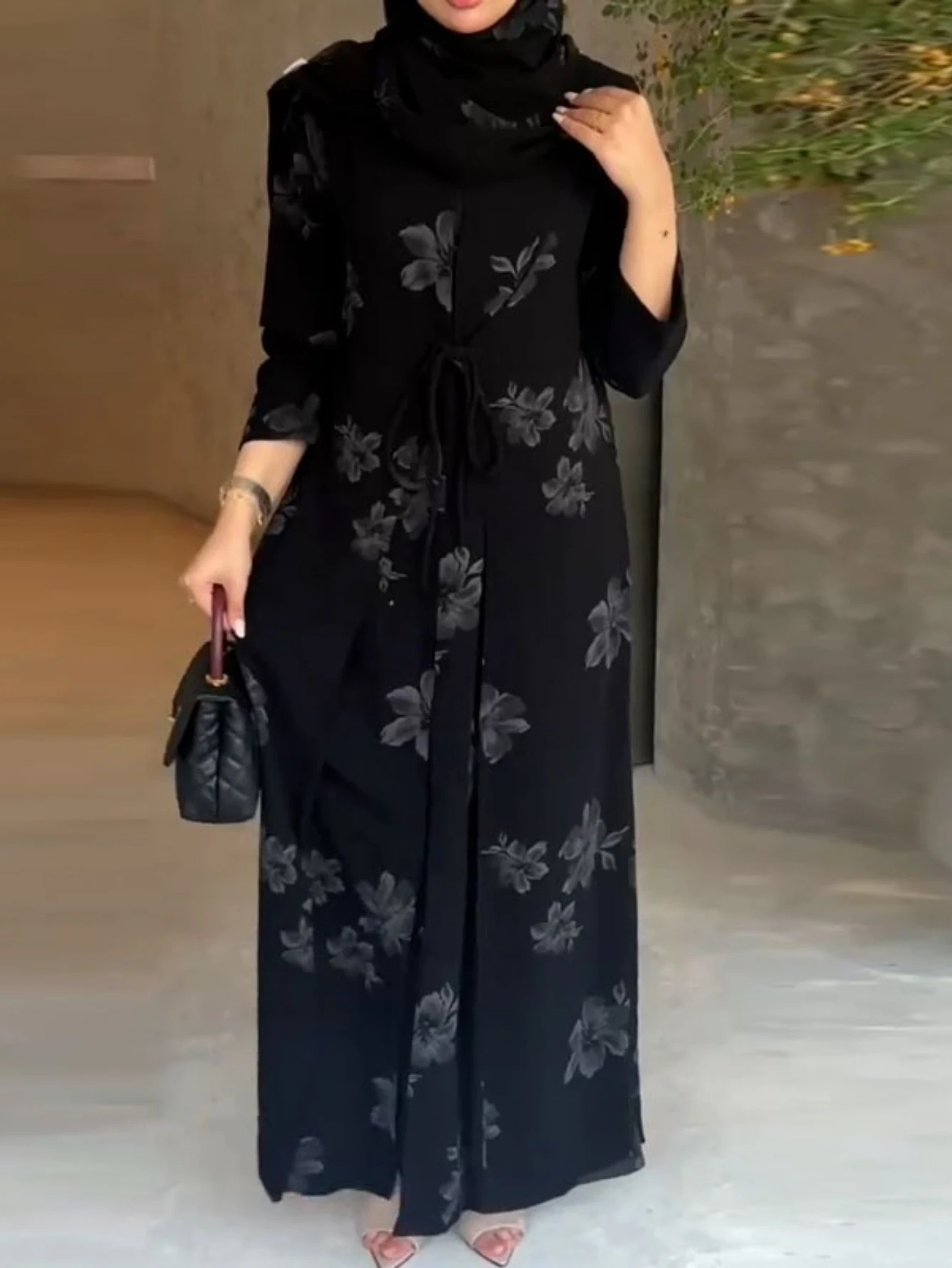 

Eid Women Abaya Open Dress Muslim Autumn Elegant Trench Dubai Vestidos Largos Kaftan Arab Robe Party Caftan Jalabiya Ramadan