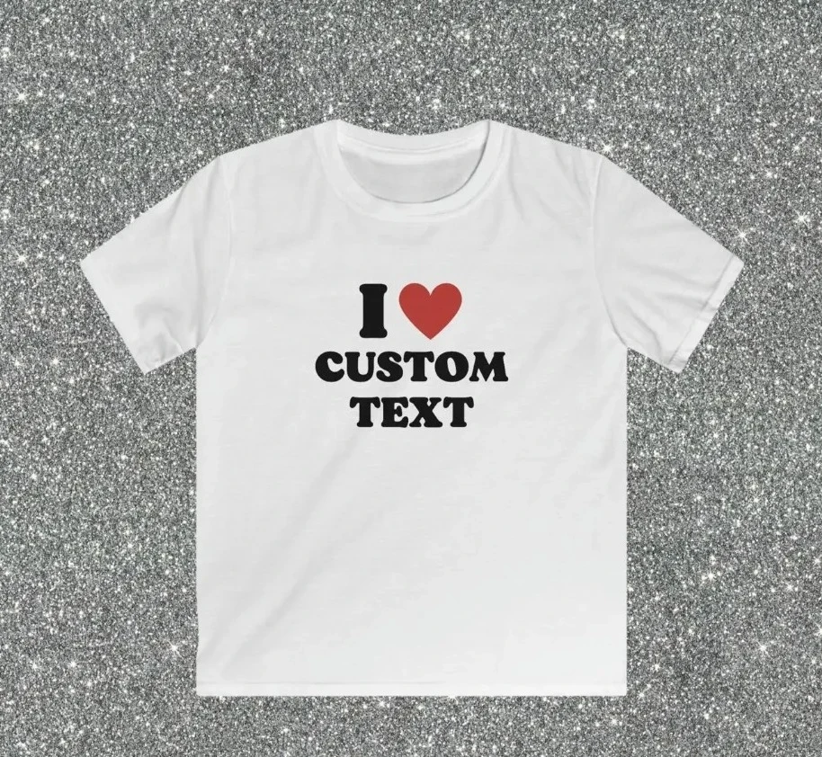 I Like Custom Text Letter Printed Baby Tee Y2k 2000s Slogan Girls Tops Summer Short sleeve Aesthetic Crop Tops