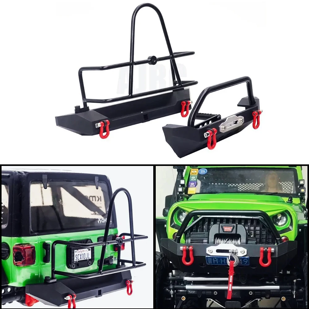 

RC Car Metal Front Rear Bumpers For 1/10 RC Crawler Traxxas TRX4 Defender Axial SCX10 II 90046 Rgt Upgrade Replacement Parts