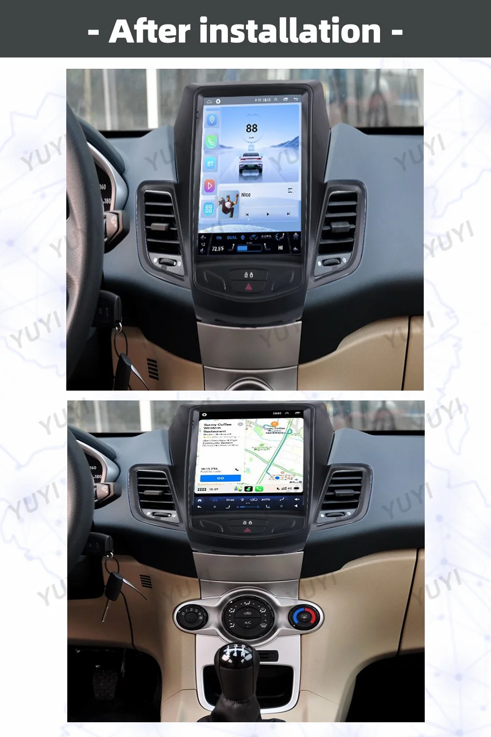 12.1 Inch Android 13 Car Radio For Ford Fiesta 2009-2014  Auto GPS Navigation DVD Multimedia Player Carplay HD Mainframe IPS