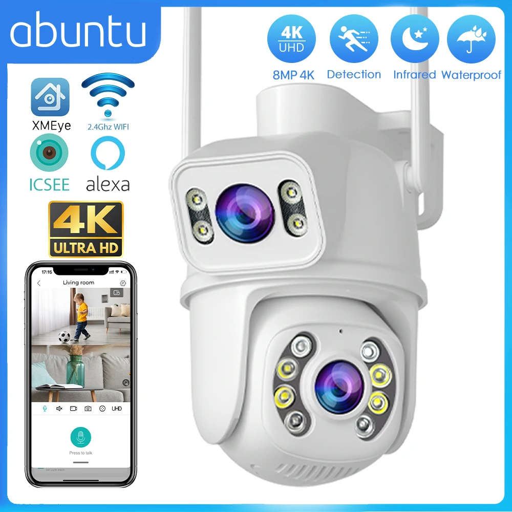 

8MP 4K WIFI Camera Outdoor APP Remote Access H.265 Video Surveillance Camera Night Vision 4MP 2MP PTZ Security Camera Smart Home