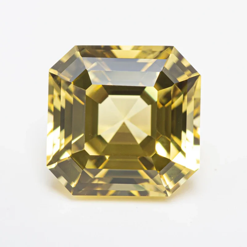 

Top Lab Grown Sapphire Yellow Color Square Asscher Cut VVS1 Charms DIY for Jewelry Making Materials Selectable AGL Certificate