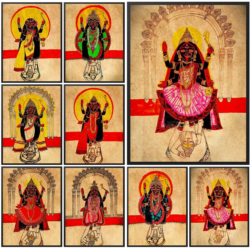 

Goddess Kali Hinduism Parvati Lakshmi Vishnu Poster Wall Pictures For Church Room Decor Wall Art Canvas Painting Unframed