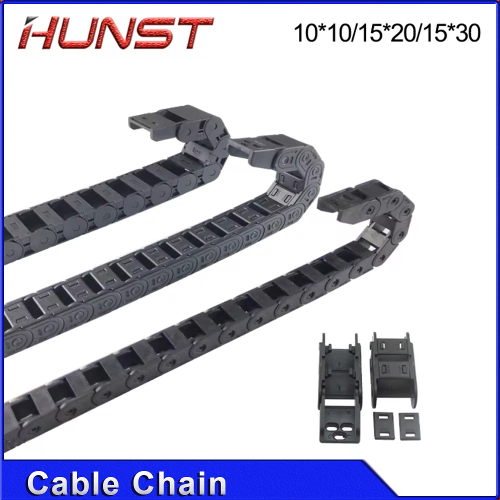 HUNST Cable Chain 7*7 10*10 15*20 15*30mm 1M Non-opening Semi-enclosed Plastic Drag Chain Drive Drag Chain Machine