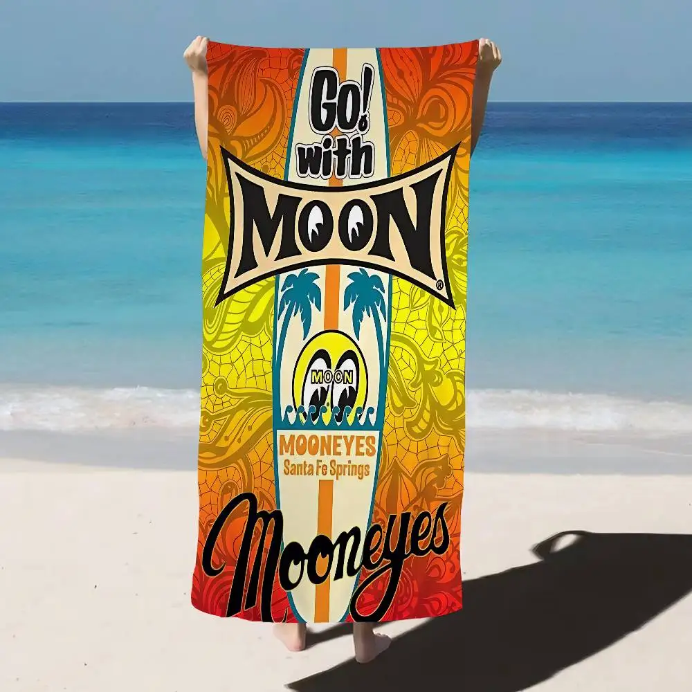 M-Mooneyes Print Bath Towel Microfiber Soft Water Absorbing Breathable For Girl Kids Decorative Cartoon Beach Towel