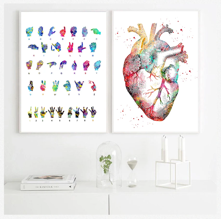 Painting Nordic s And Prints Wall Pictures For Doctor Office Decor Anatomy Art Human Heart Brain Lungs Wall Art Canvas