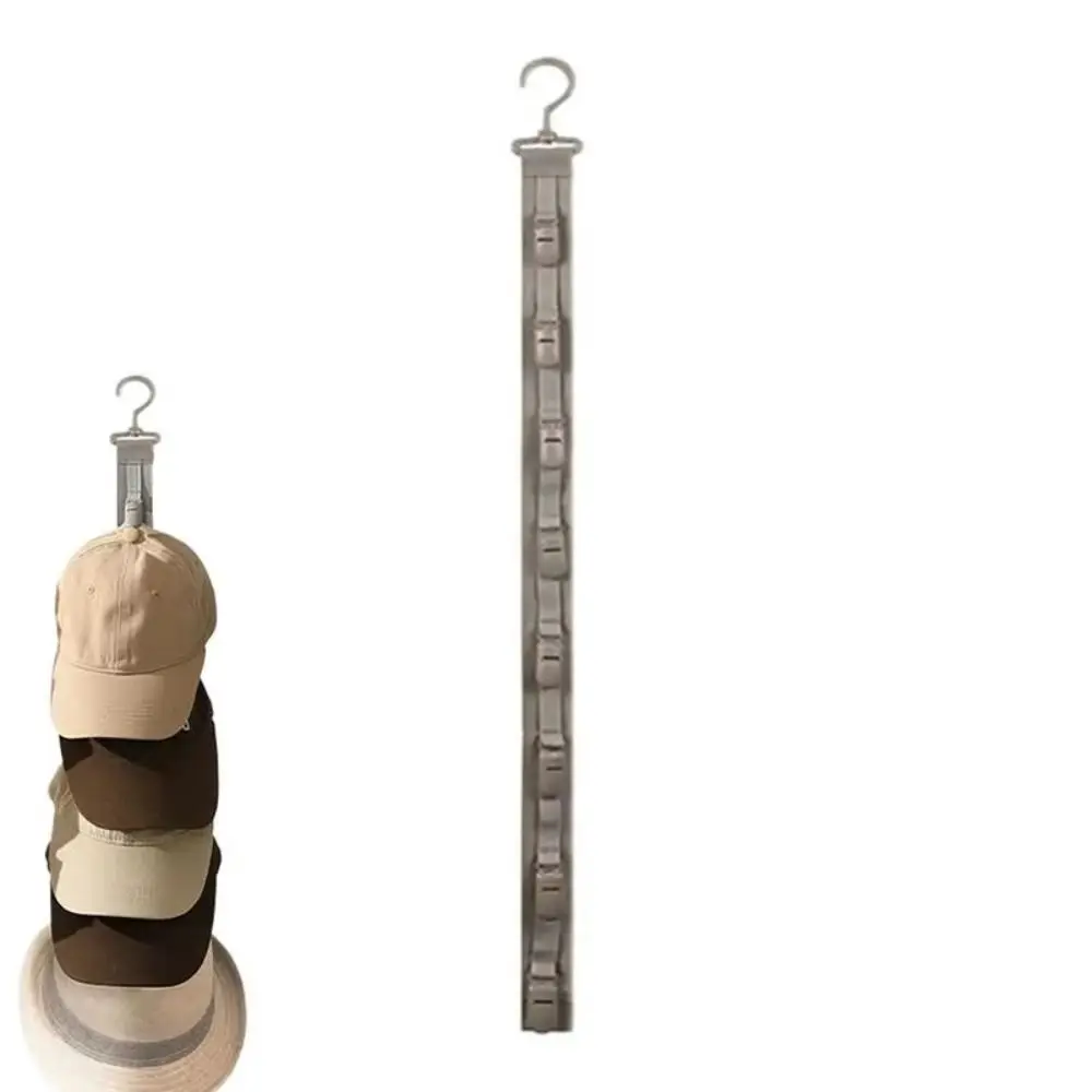 

Держатель для шляп Подвесная вешалка для шляп Вертикальная с 8 зажимами Подставка для кепок для гольфа Вращающийся крючок Компактная вешалка для хранения кепок Бейсбольные кепки