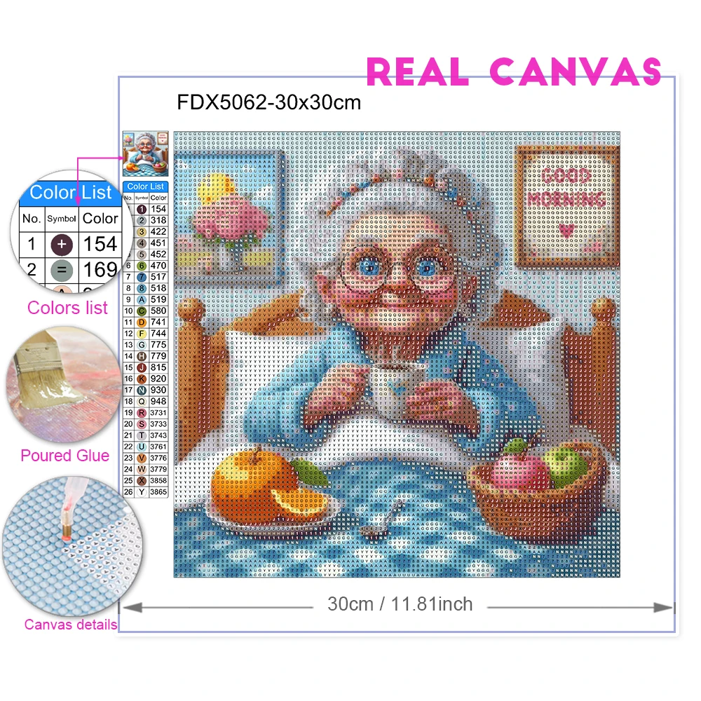 Diamond Art Painting Grandma Picture of Rhinestones 5D DIY Mosaic Old Lady New Collection Home Decoration Craft Kit