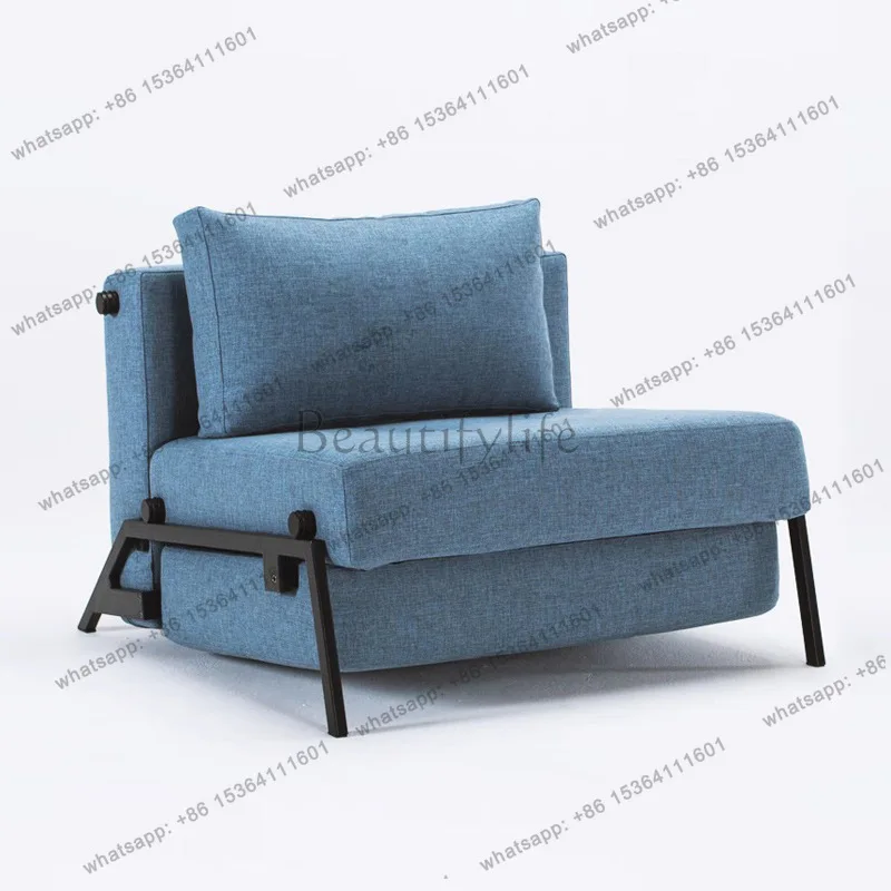 Cream wind fabric sofa bed foldable dual-purpose multi-functional lamb wool household