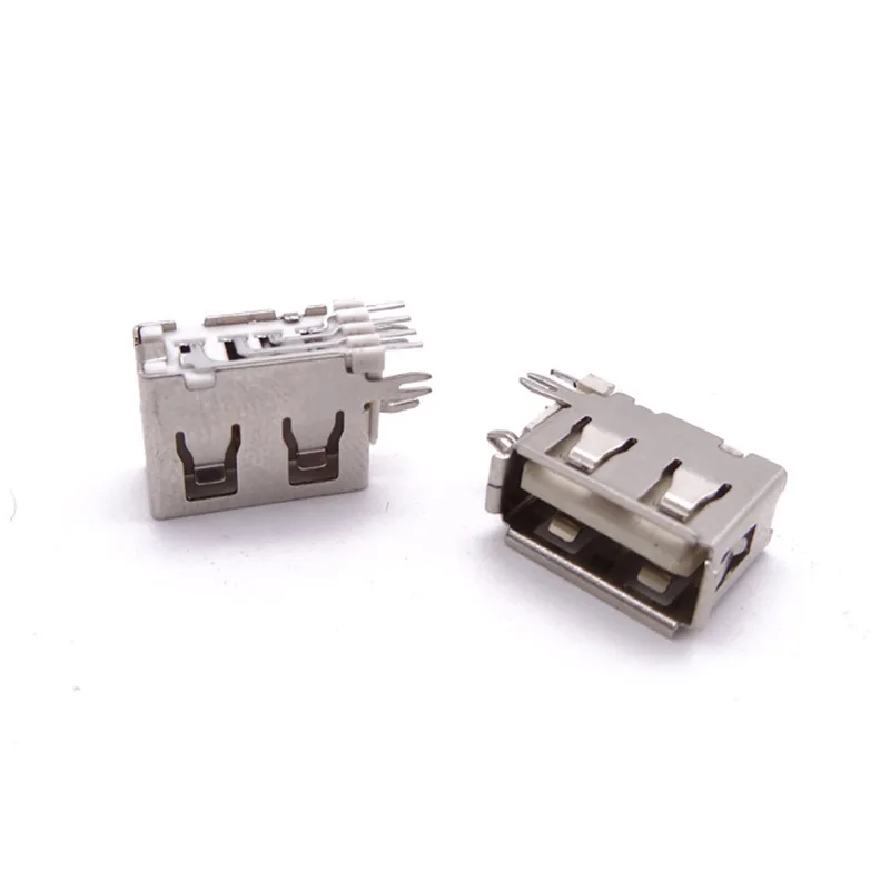 For USB2.0  female seat side plug USB female seat short body 10.0 O pin board, straight edge crimping
