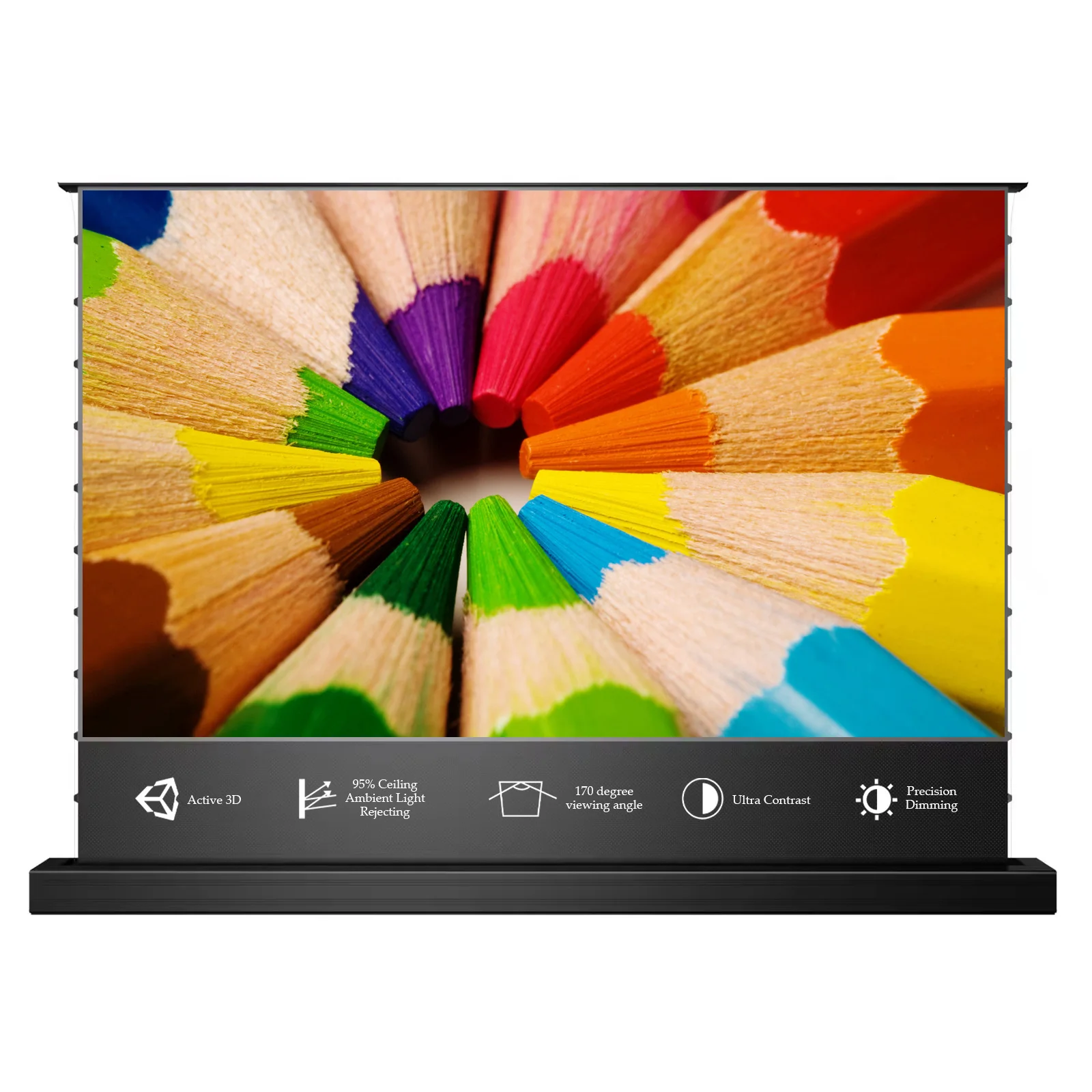 

2024 MAX 100 дюймов 4K ALR UST проекционный экран для домашнего кинотеатра офисная комната T-Prism 16:9 электрический натяжной напольный проекционный экран