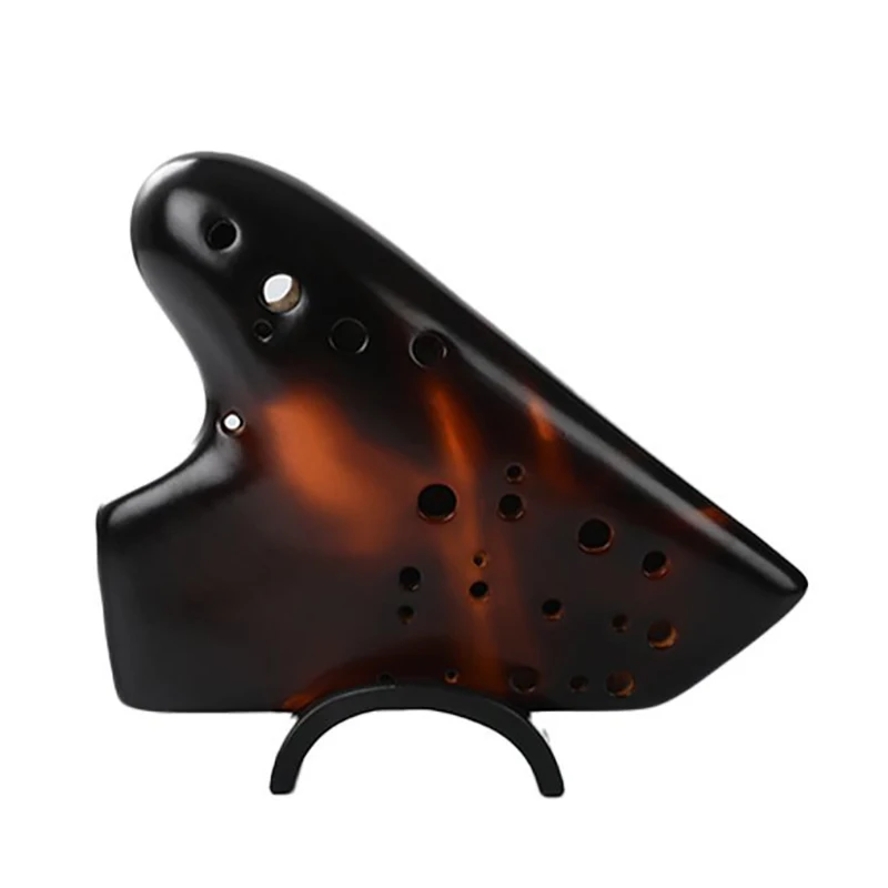 Retro 3 Tube Ceramic Ocarina Alto C Key AC Smoked Triple Ocarina Advanced Music Flute Professional Musical Instruments Gifts