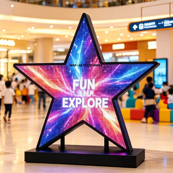 Fixed Bracket Portable Waterproof Indoor/Outdoor Star-shaped Indicator Display Screen with Advertising Signs Displays in Concert