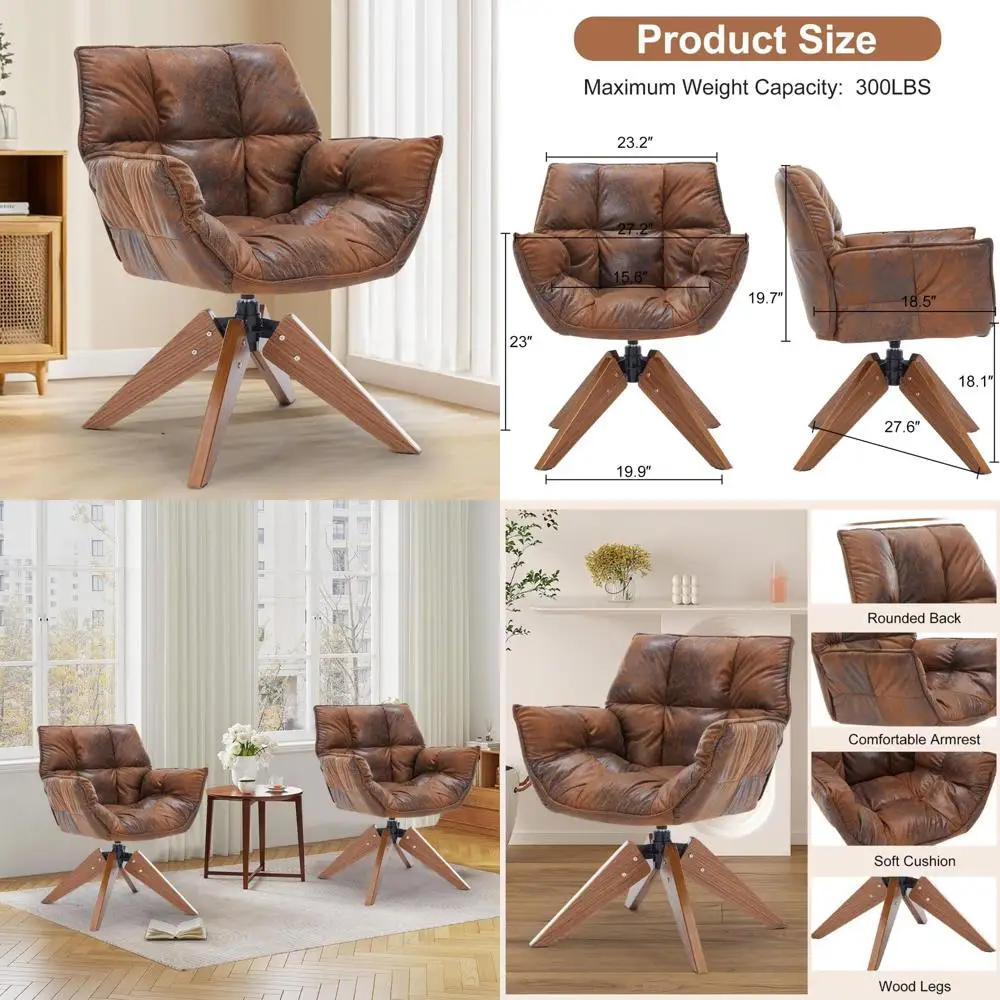 كرسي مميز لمنتصف القرن، كرسي مكتب من القماش ذو ختم ساخن بدون عجلات، كرسي مريح حديث متقدم ومقاوم للاهتراء مع Amrest #1