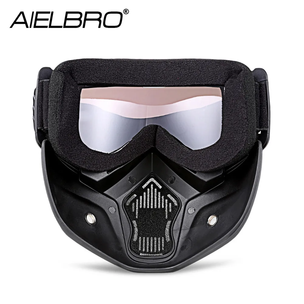 Mask Men Windproof Snowboard Goggles Skiing Glasses Motorcycle Glasses With Face Mask Protection UV Protection Women Glasses