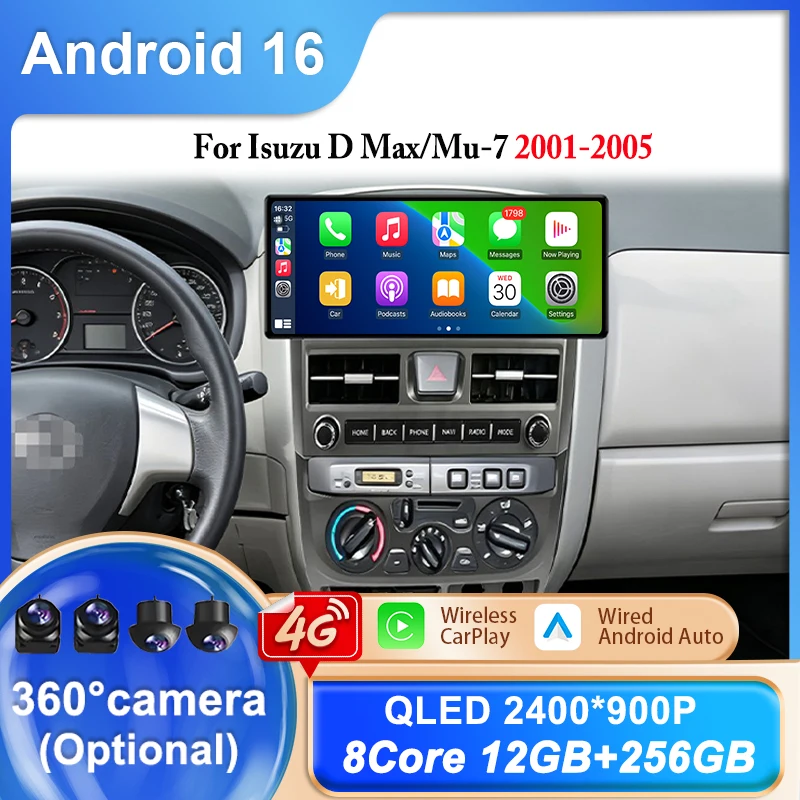 Carplay Auto For Isuzu D Max/Mu-7 2001-2005 Car Radio Android Car Multimedia Player GPS Navigation Touch Stereo Bluetooth WIFI