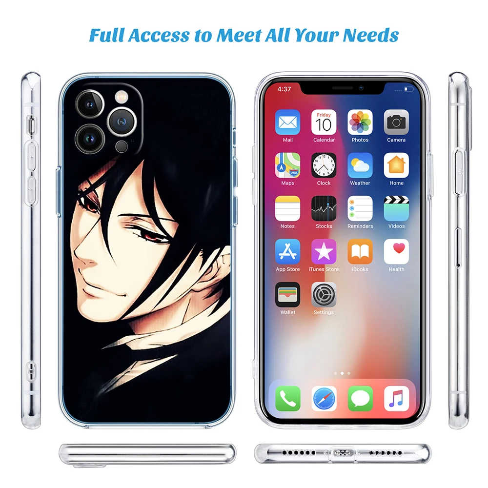 Black Butler Transparent Phone Case for Motorola G40 G04 G05 One Ace Action  Fusion Plus Hyper Macro Vision Zoom view 6