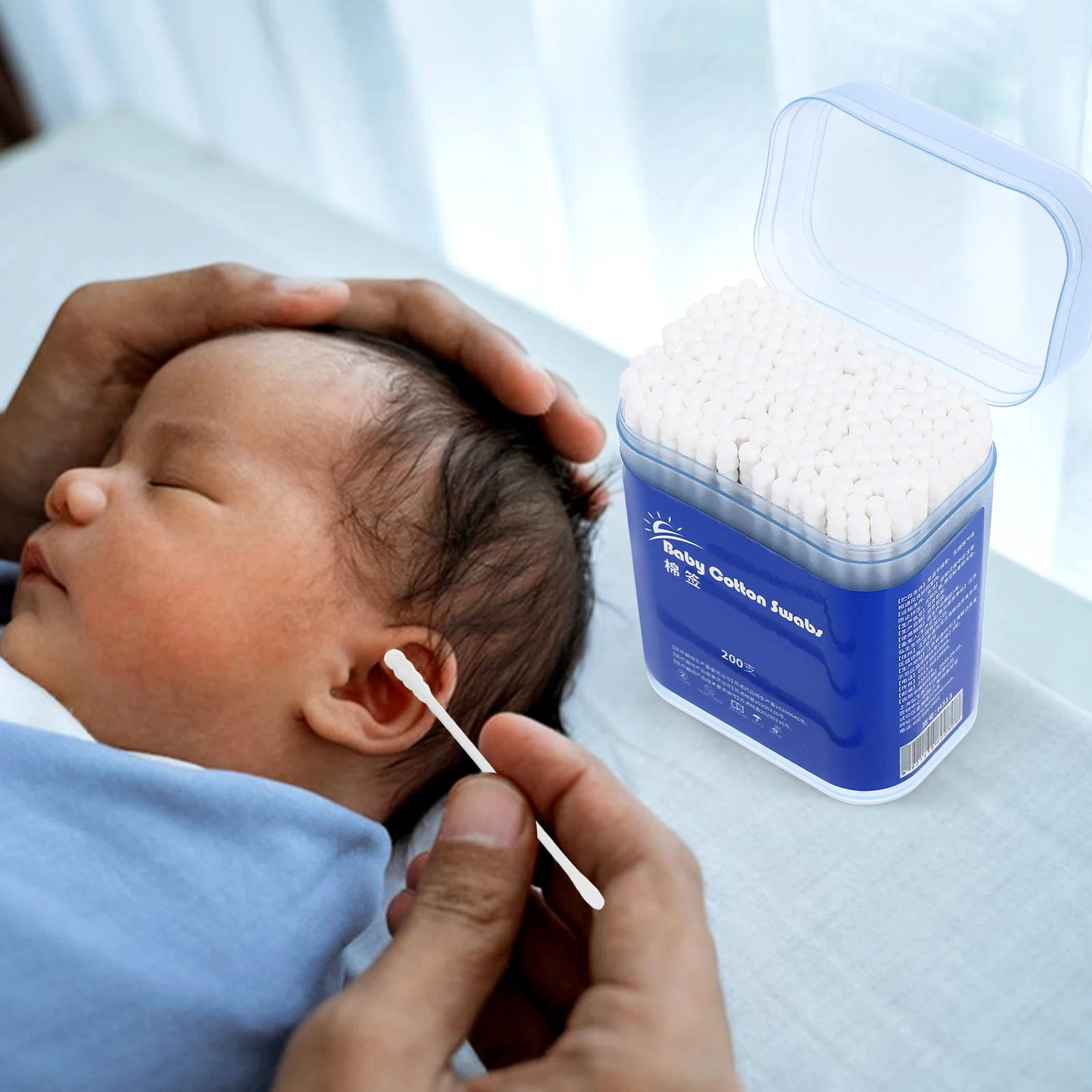 

Baby Swabs Newborn Ear Cotton Swab Nose Cleaning Hypoallergenic Disposable Buds 2 Boxes Safe Practical