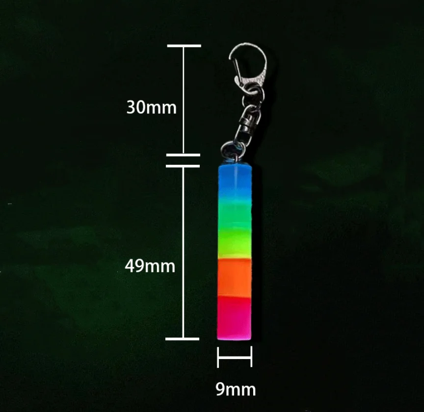 Llavero lumínico EDC en resina colorido - tubo no tritio, colgante - imagen 5