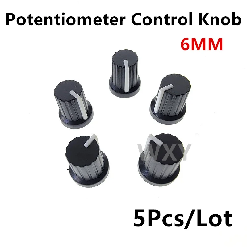 

5PCS/Lot inner diameter 6mm Thread Shaft Rotary Potentiometer Control Knob for Electric Guitar Acrylic Volume Tone Plastic Cap