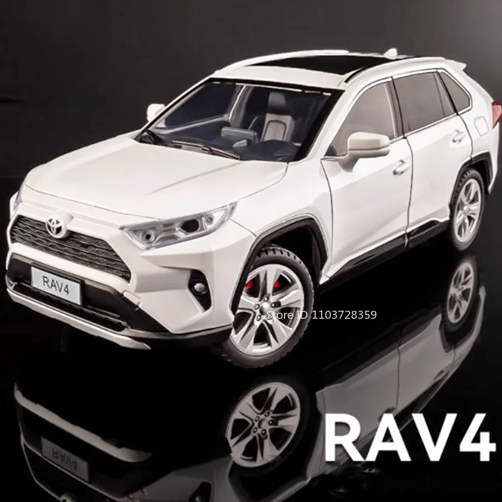 مقياس 1:24 RAV4 سيينا لعبة نموذج سيارات سبيكة دييكاست أبواب ضوء الصوت مفتوحة التراجع امتصاص الصدمات مهرجان هدايا للأولاد