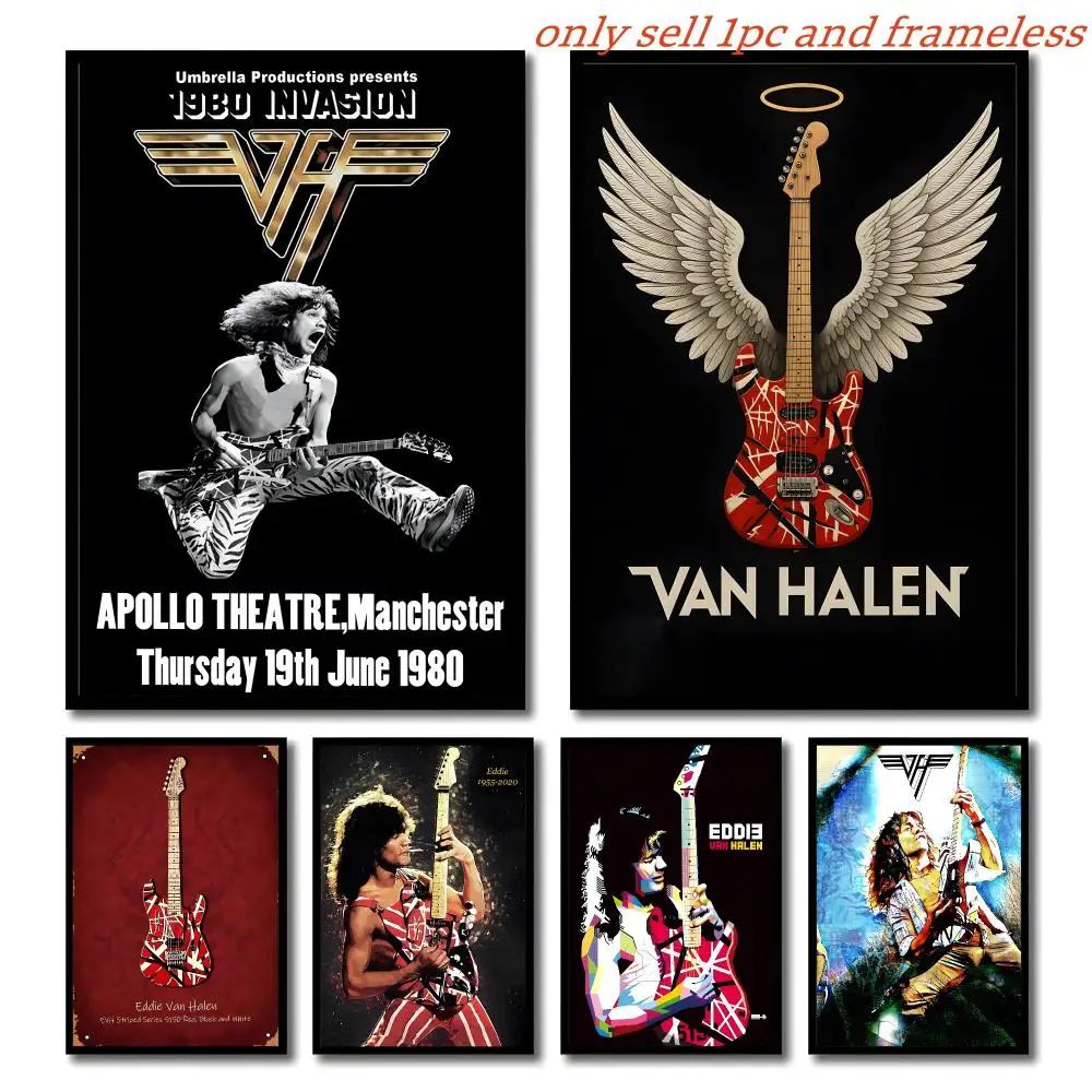 Music V-Van Halen Band Poster Gift with prints Home bedroom living room decoration promotion and display