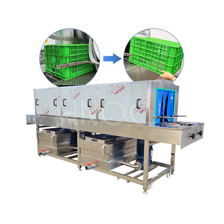 Full Automatic Turnover Plastic Basket Washing Machine Egg Crate Washing Machine