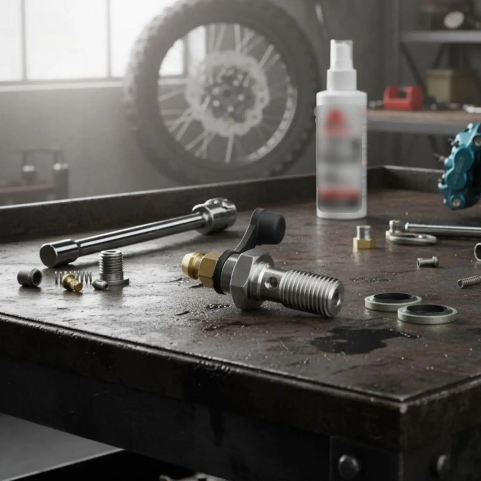 Brake Caliper Bleeder Screw Stainless Steel Banjo Bolt Kit Hydraulic Valve for Motorcycle Repair