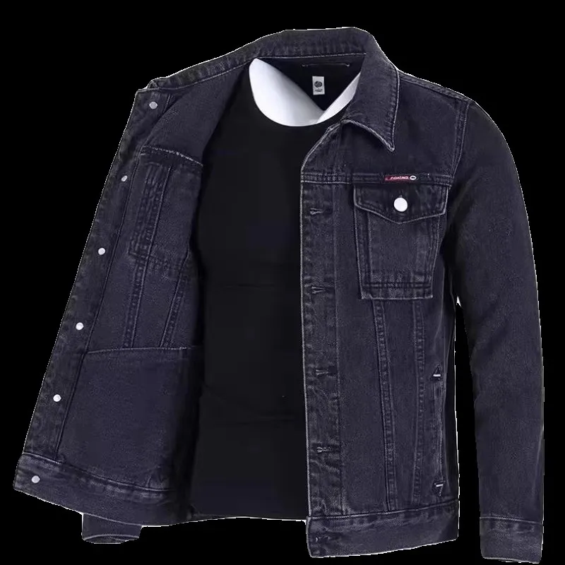 

Новинка 2025, мужская повседневная джинсовая куртка свободного кроя для спецодежды, износостойкое грязезащитное пальто Multi ket Long Sve на пуговицах