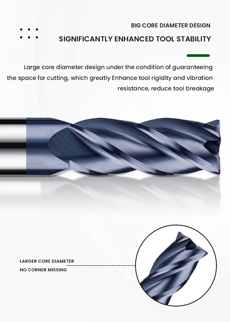 Fräsen Cutter Legierung Beschichtung Wolfram Stahl Werkzeug Cnc Bearbeitungs Hrc45 Ecke Schruppen Top Fräsen Cutter Kit Fräsen Maschine Endmil – Detail 3