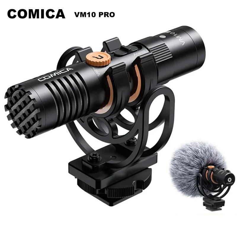 Camera Microphone with 3.5mm Port Anti-Shock Mount & Wind Muff Compatible with Phones Camera