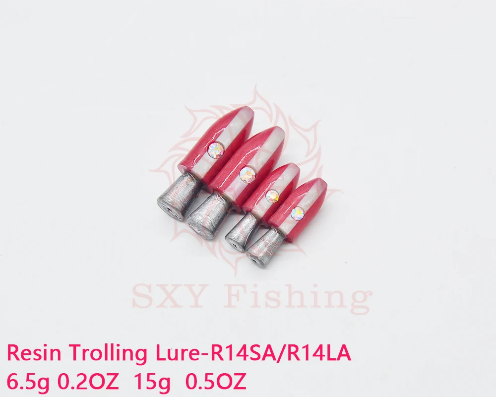 SXY 낚시 빅 게임 송진 트롤링 미끼, 2 색 샌드위치 송진, 바닷물 강 와후 루어, R14SA/LA, 다목적 강 바닷물